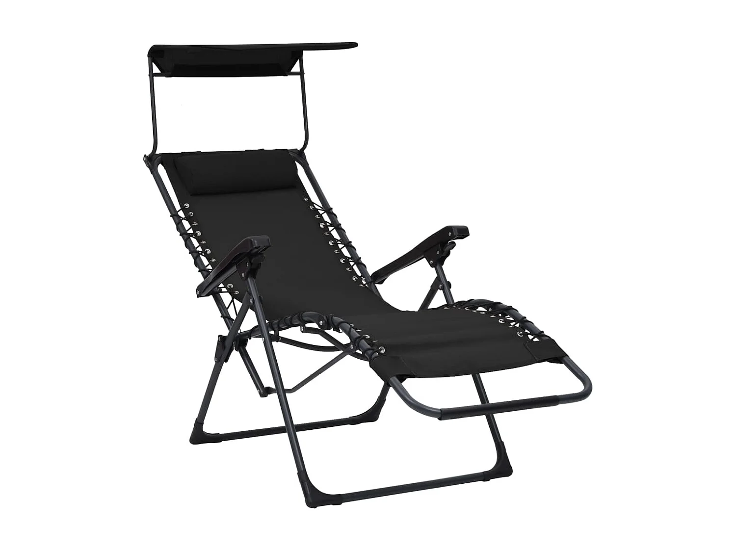 Chaise pliable de terrasse Textilène Noir