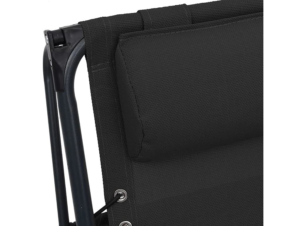 Chaise pliable de terrasse Textilène Noir