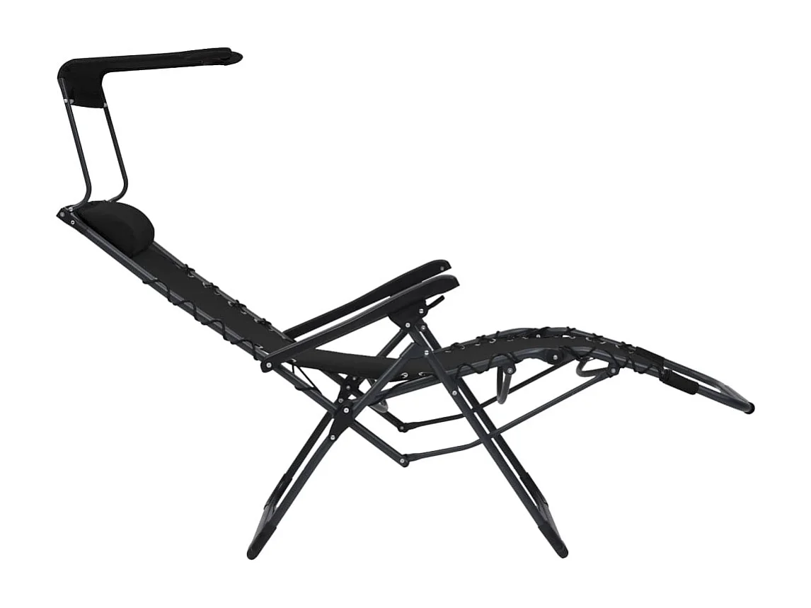 Chaise pliable de terrasse Textilène Noir