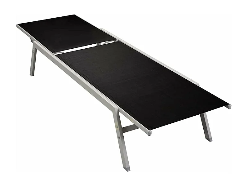Chaise longue Acier et textilène Noir
