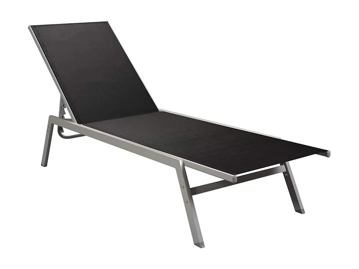 Chaise longue Acier et textilène Noir