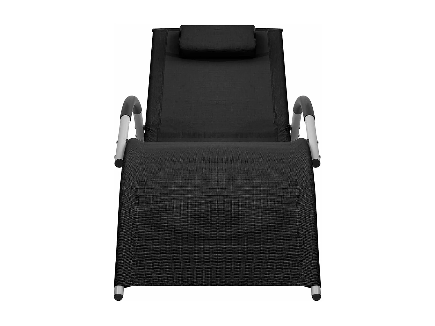 Chaise longue textilène noir et gris