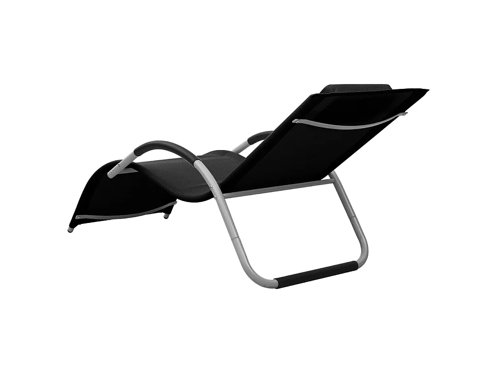 Chaise longue textilène noir et gris
