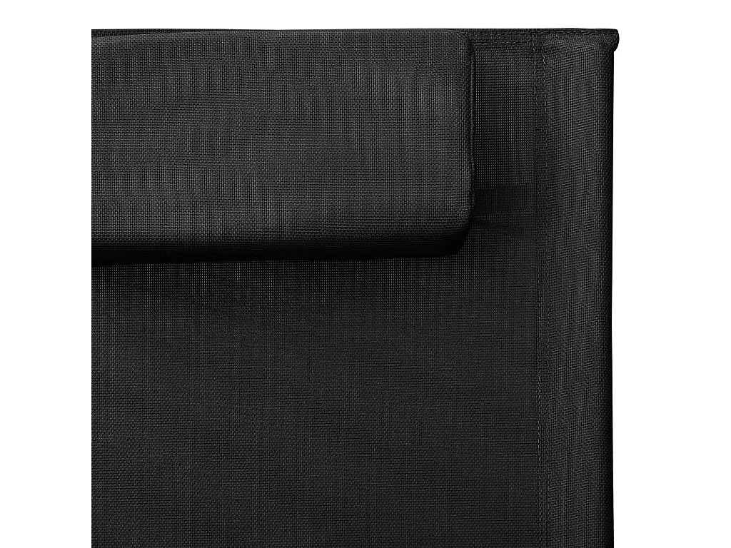 Chaise longue textilène noir et gris