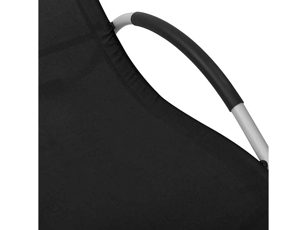 Chaise longue textilène noir et gris