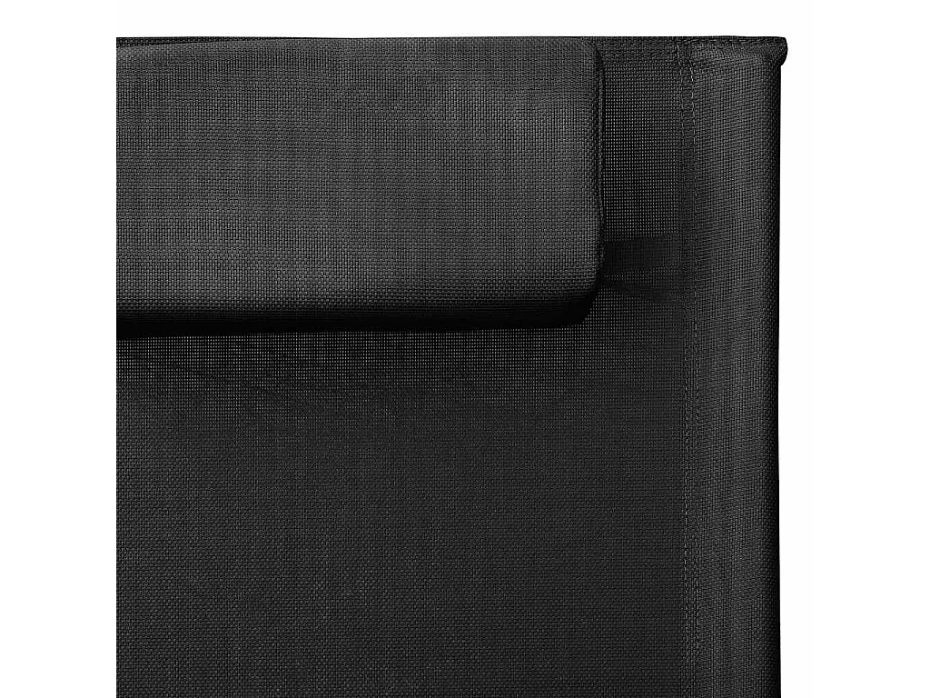 Chaise longue textilène noir et gris