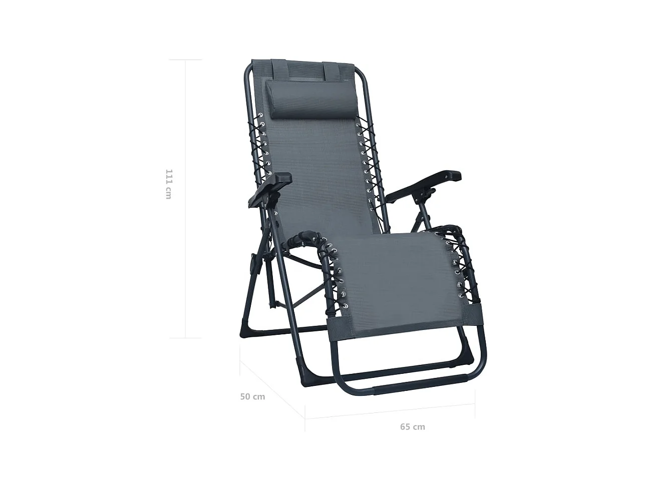 Liegestuhl Klappbar Grau Textilene