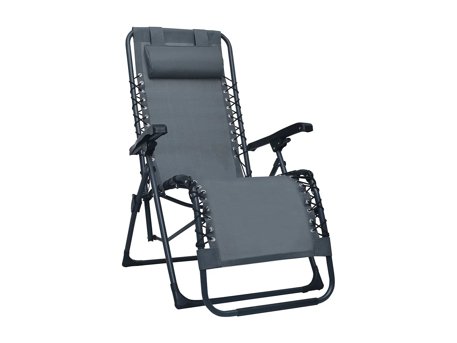 Chaise pliable de terrasse Gris Textilène