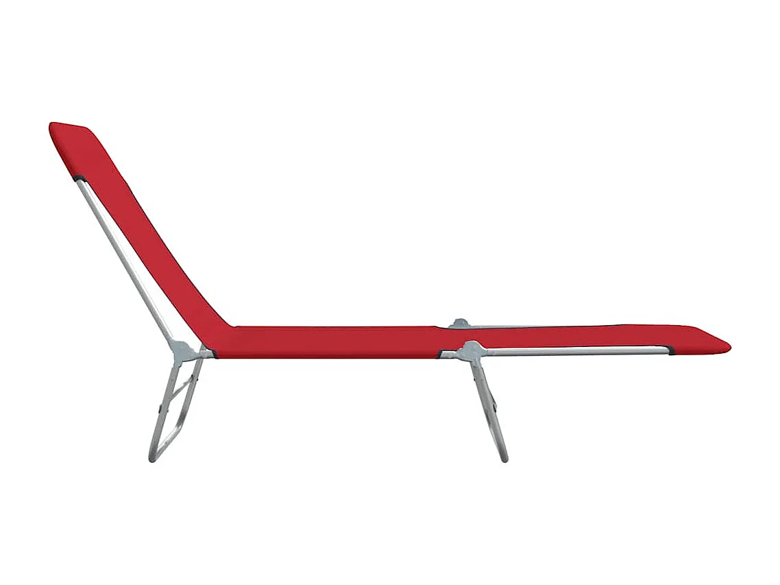 Klappliegen 2 Stk. Stahl und Stoff Rot