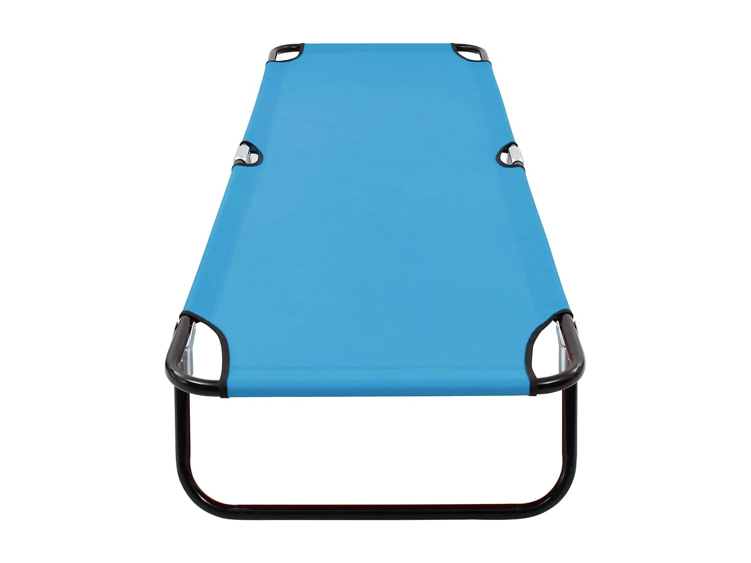 Chaise longue pliable acier bleu turquoise