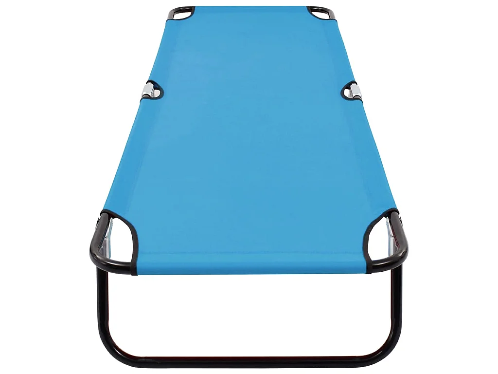 Chaise longue pliable acier bleu turquoise