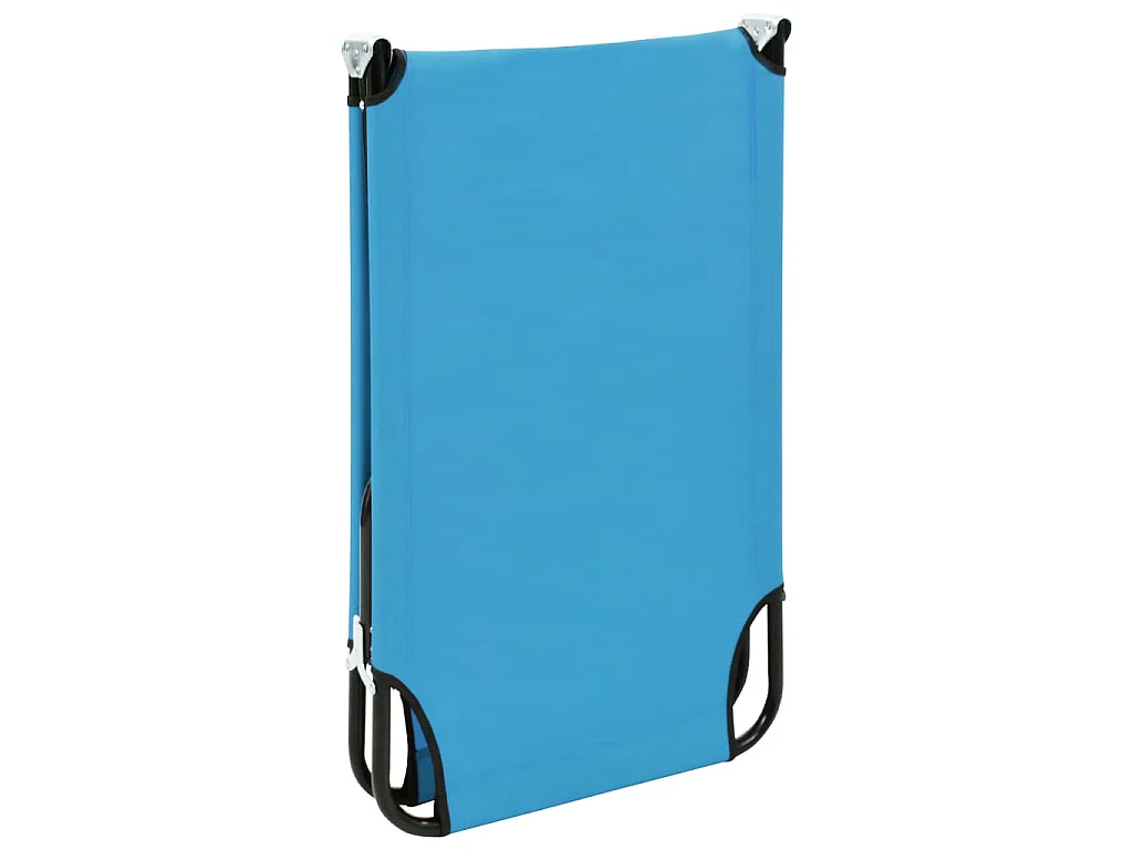 Chaise longue pliable acier bleu turquoise