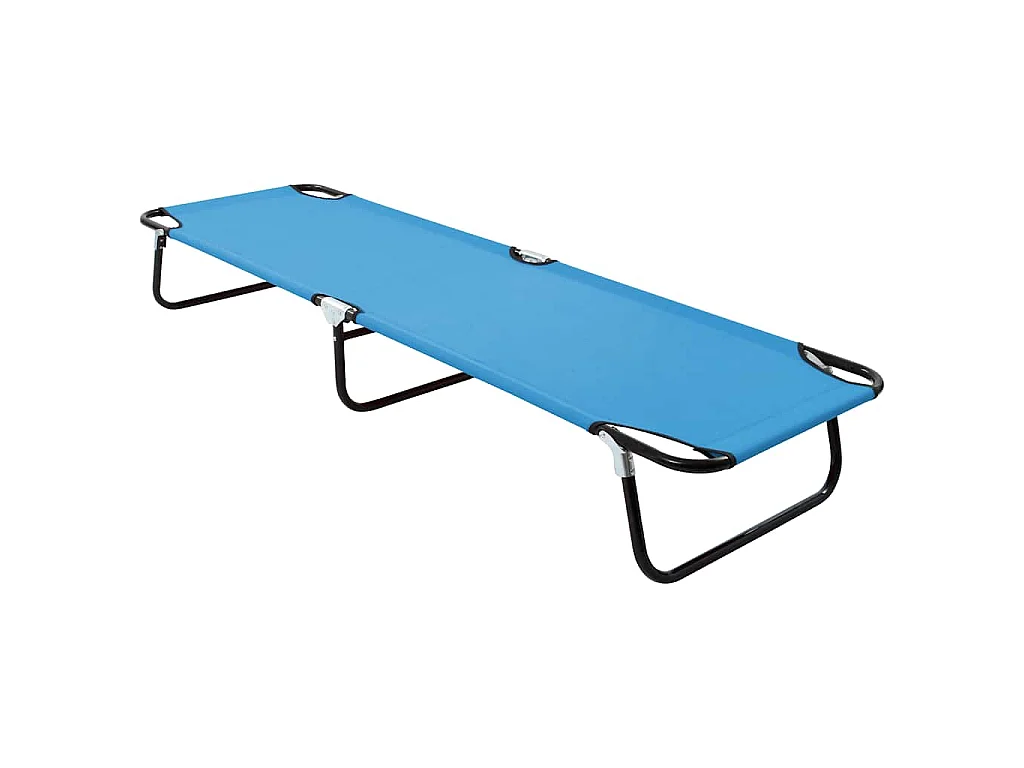 Chaise longue pliable acier bleu turquoise