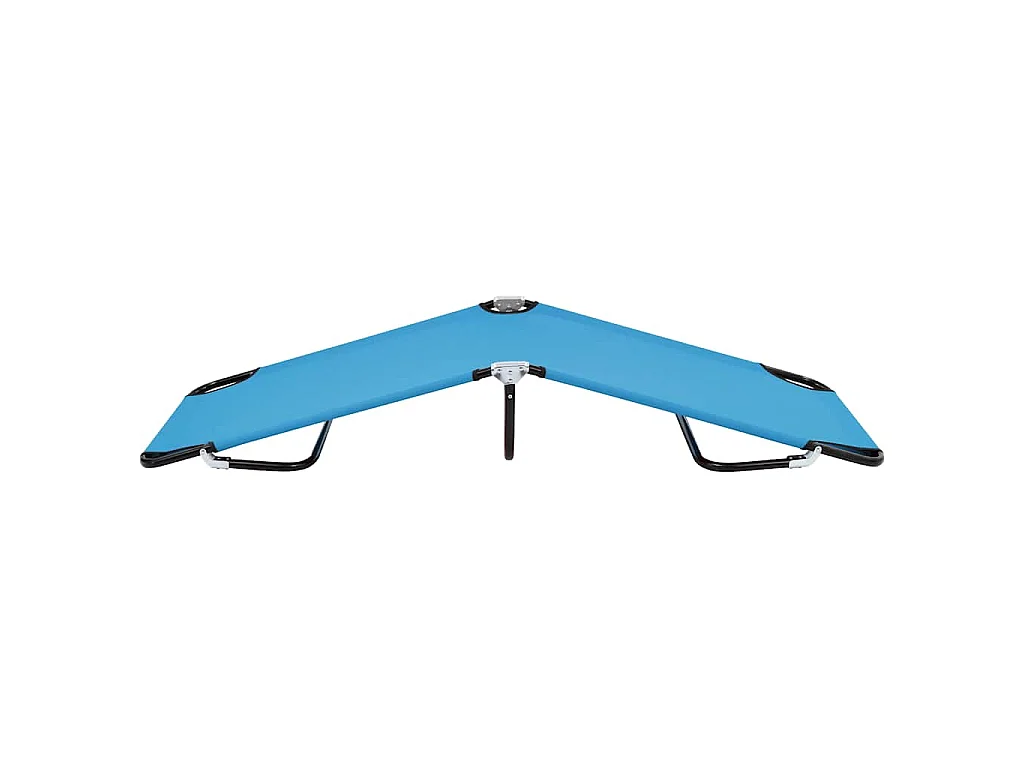 Chaise longue pliable acier bleu turquoise