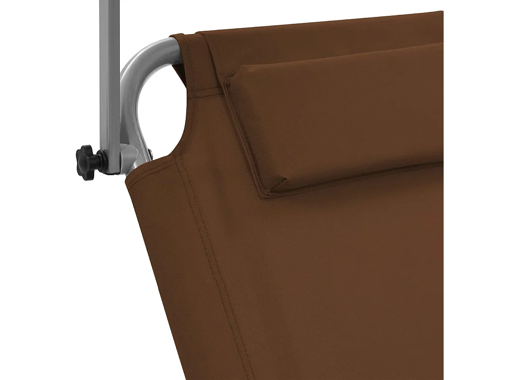 Espreguiçadeira dobrável c/ toldo e rodas aço cinza-acastanhado