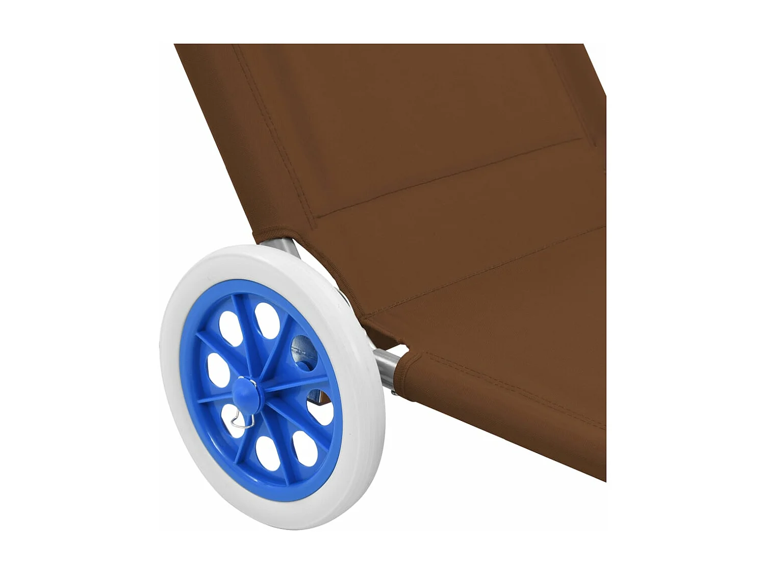 Espreguiçadeira dobrável c/ toldo e rodas aço cinza-acastanhado