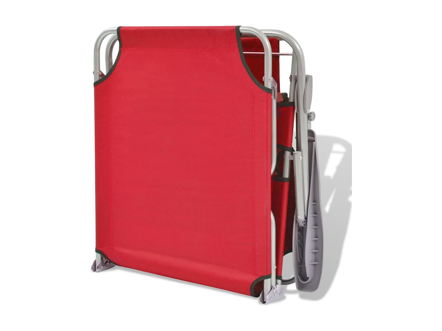 Ligbed met luifel staal rood