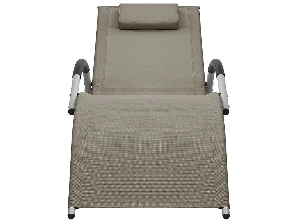 Chaise longue textilène taupe et gris