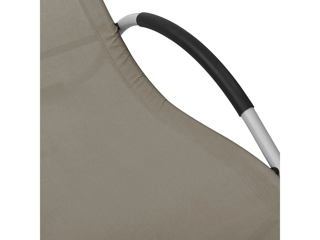 Chaise longue textilène taupe et gris