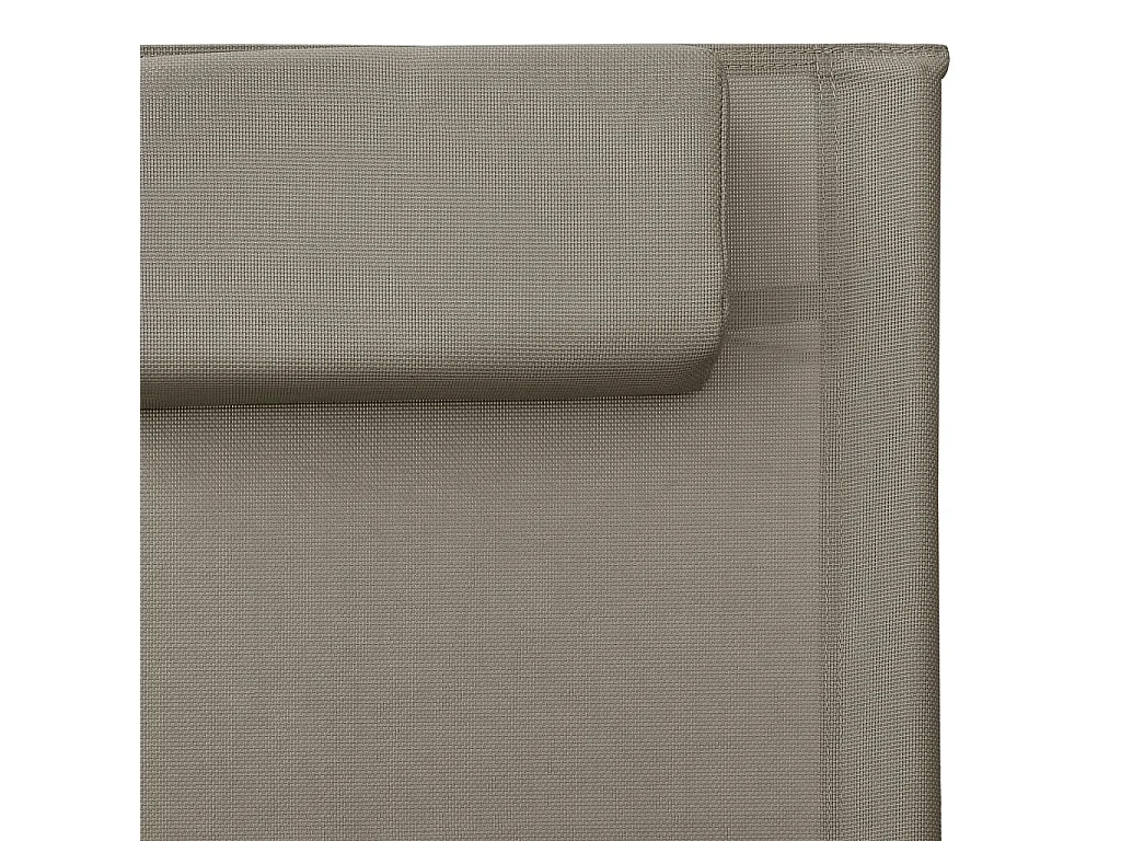 Chaise longue textilène taupe et gris