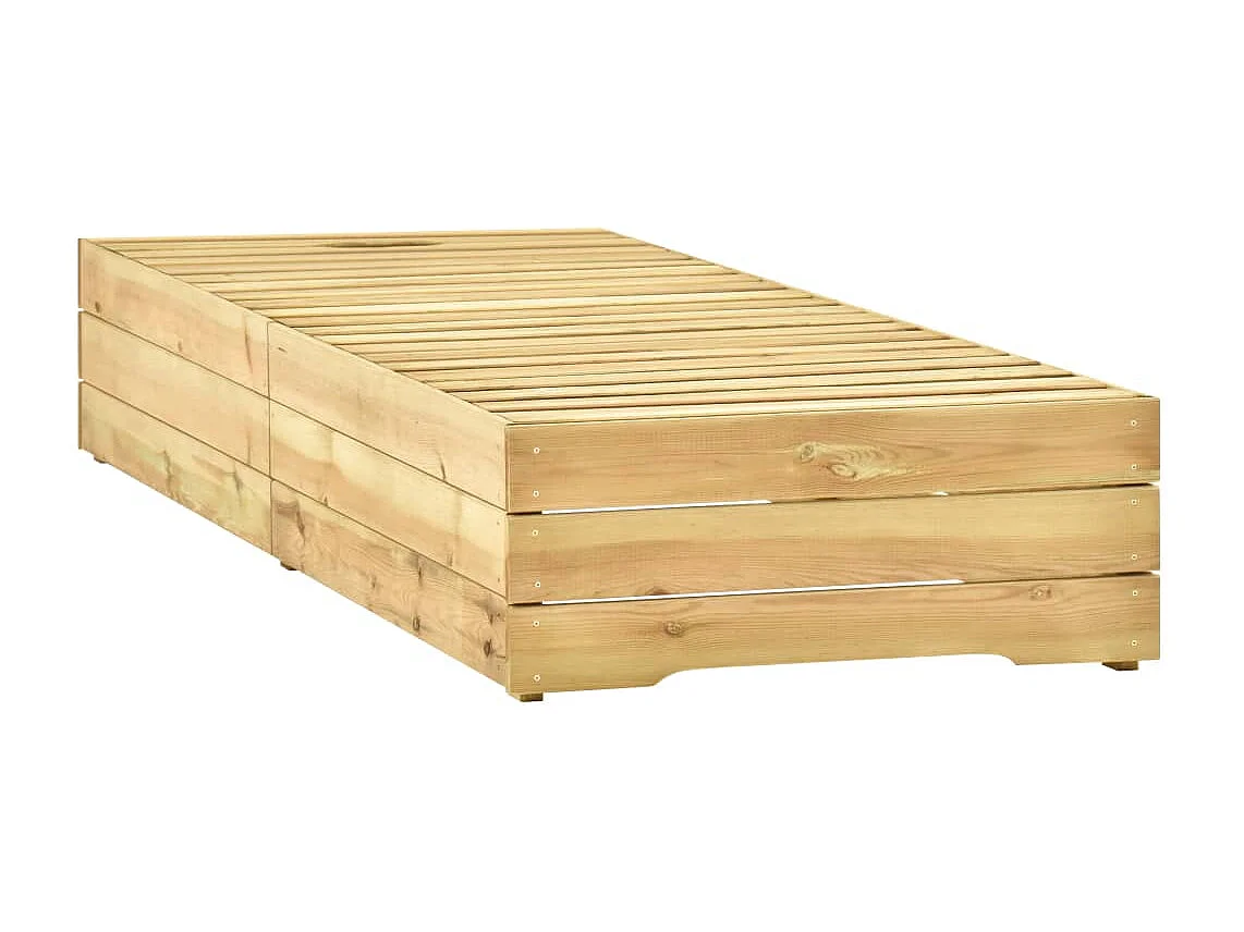 Sonnenliege mit Tisch Grün Imprägniertes Kiefernholz