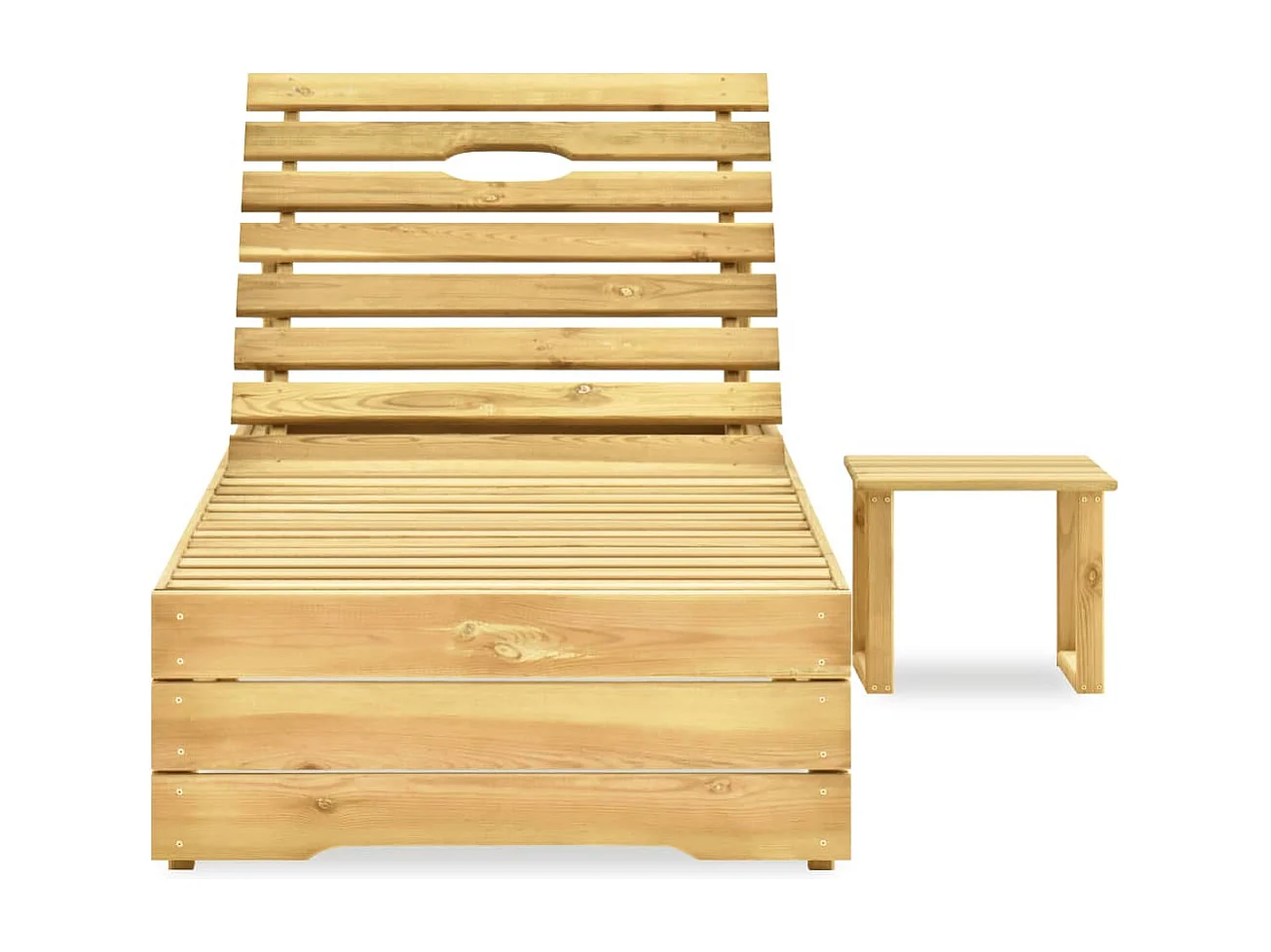 Sonnenliege mit Tisch Grün Imprägniertes Kiefernholz