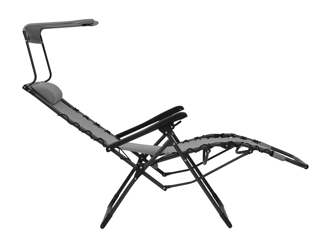 Chaise pliable de terrasse Textilène Gris