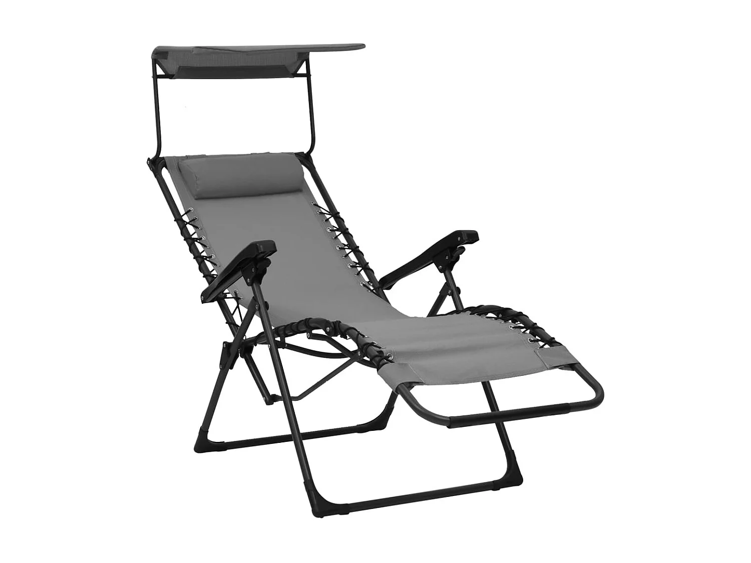 Chaise pliable de terrasse Textilène Gris