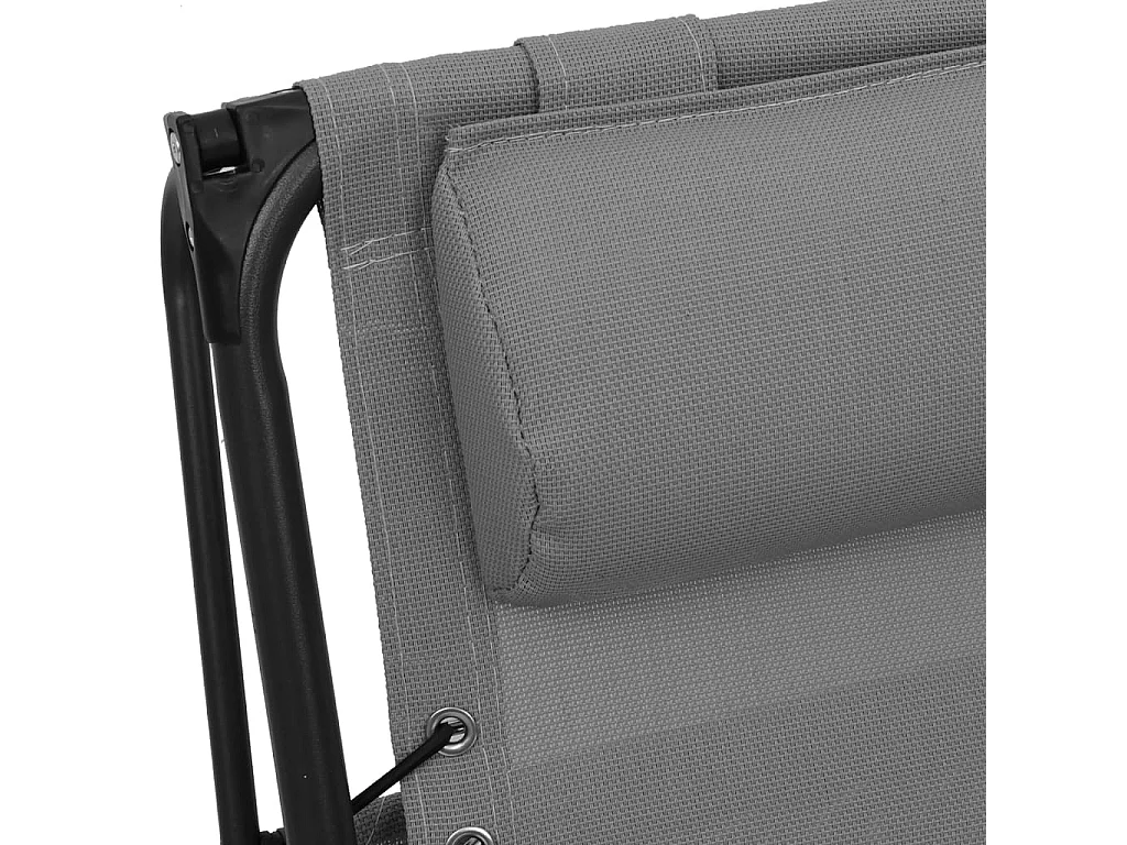 Chaise pliable de terrasse Textilène Gris