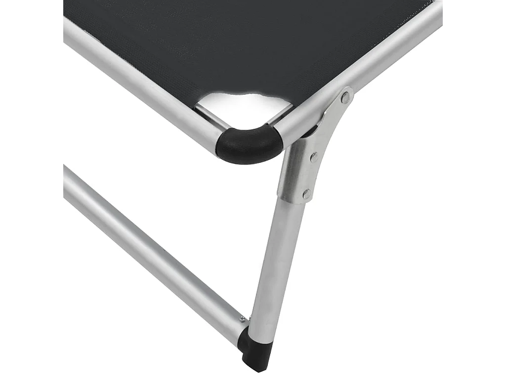 Tumbona plegable con techo aluminio y textileno negra