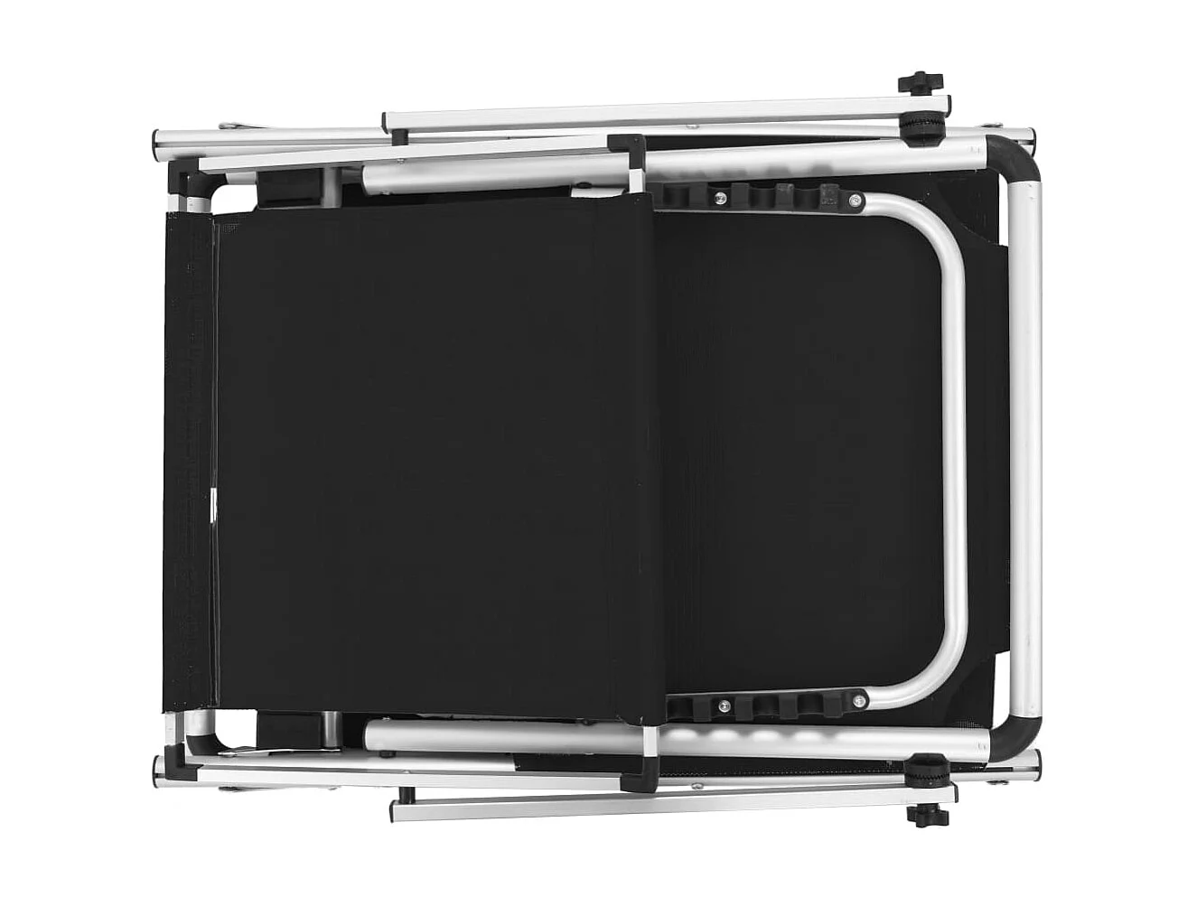 Chaise longue pliable avec toit Aluminium et textilène Noir