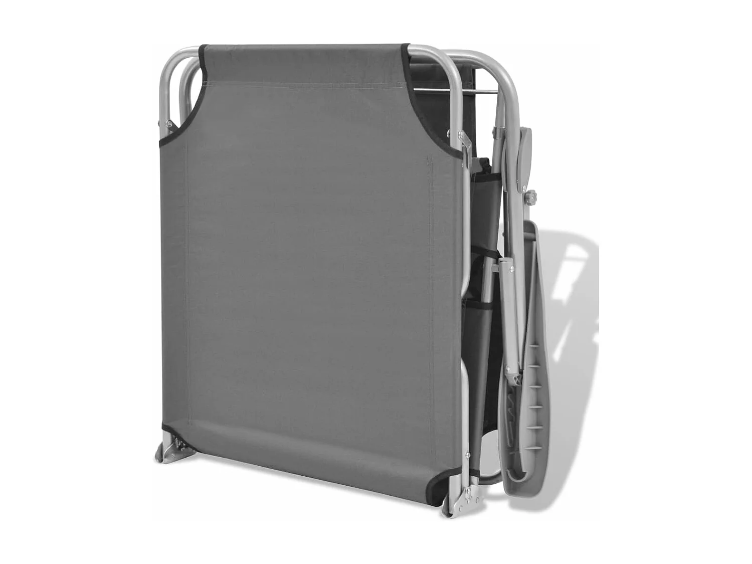 Ligbed met luifel staal grijs