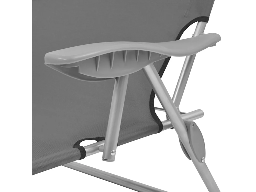 Chaise longue avec auvent Acier Gris