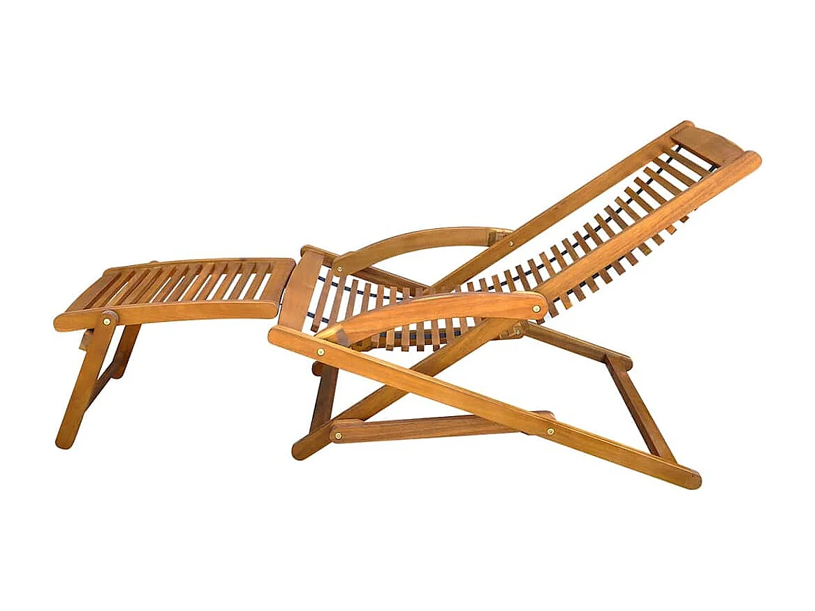 Chaise de terrasse avec repose-pied Bois d'acacia solide