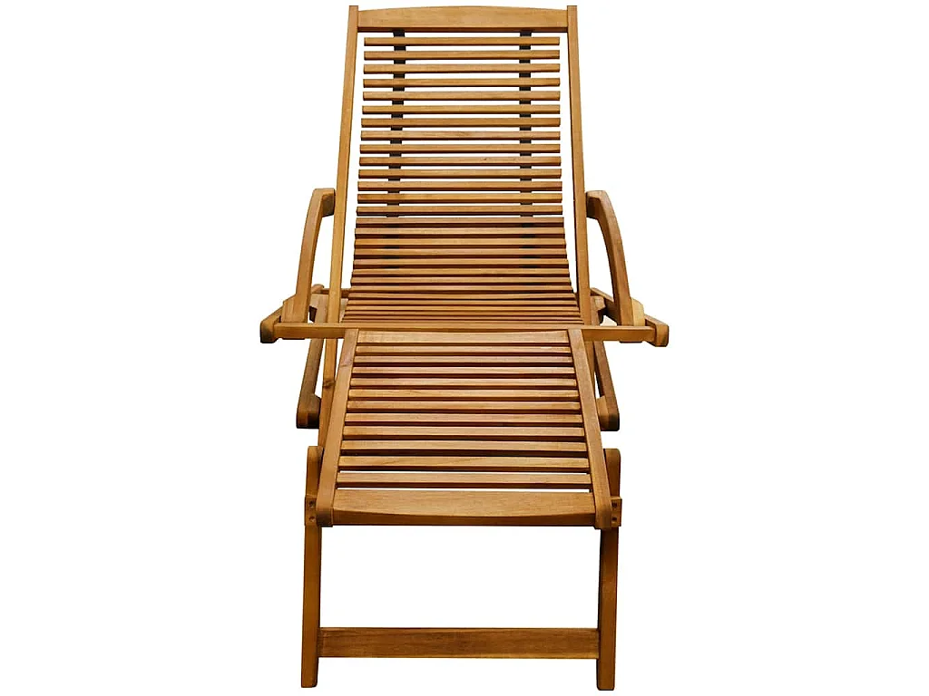 Liegestuhl mit Fußteil Massivholz Akazie