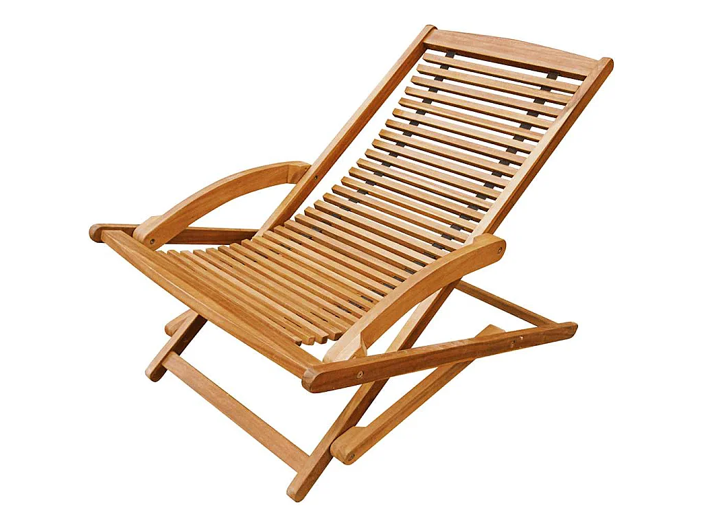 Liegestuhl mit Fußteil Massivholz Akazie
