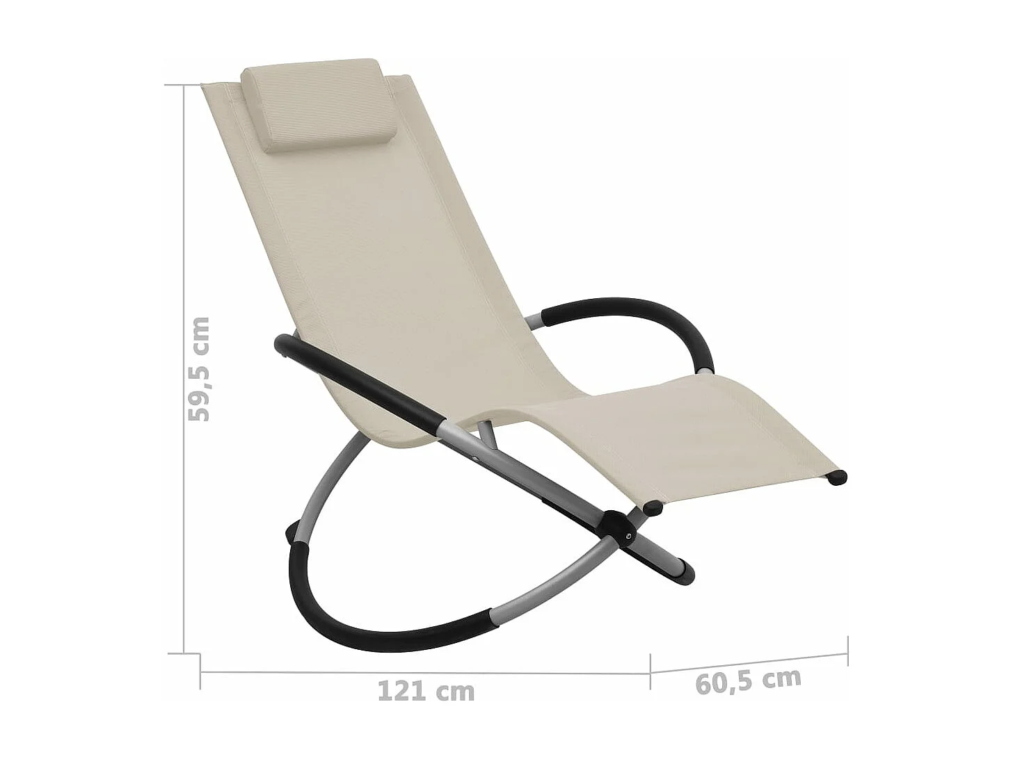 Chaise longue pour enfants Acier Crème