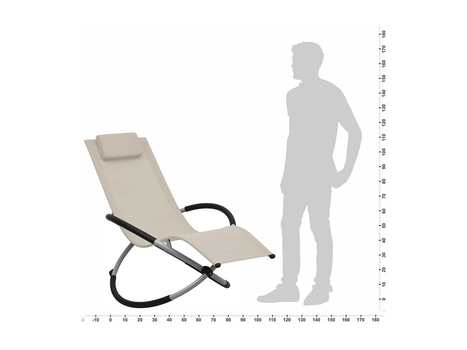 Chaise longue pour enfants Acier Crème