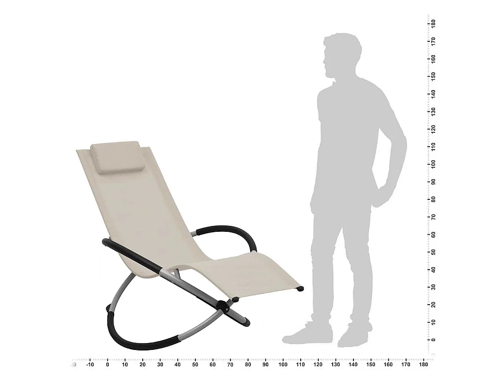 Chaise longue pour enfants Acier Crème