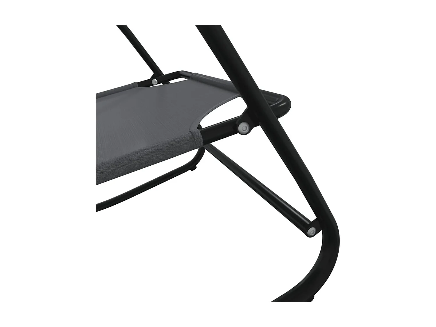 Lettino Prendisole a Dondolo in Acciaio e Textilene Grigio