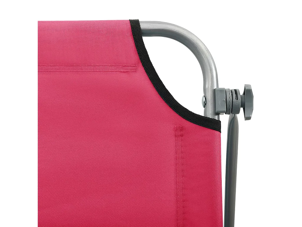 Chaise longue avec auvent acier rose