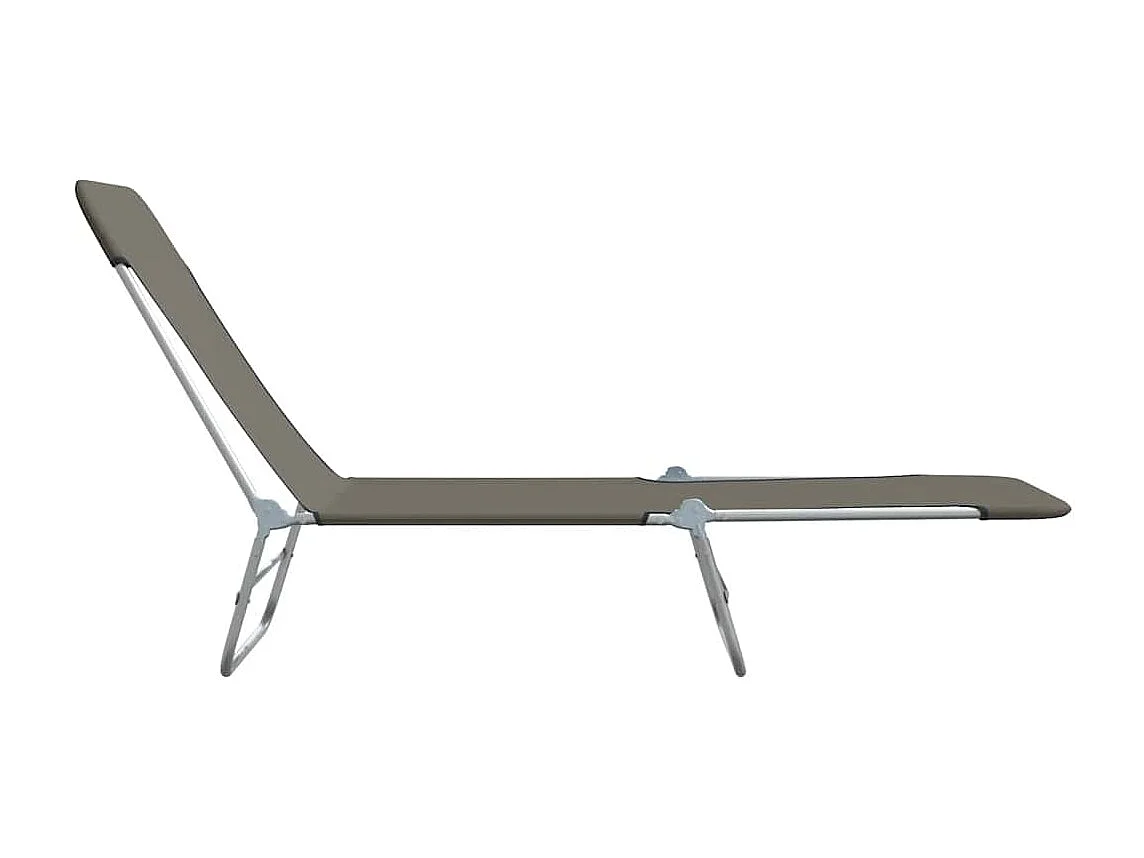 Espreguiçadeiras dobráveis 2 pcs aço e tecido cinzento