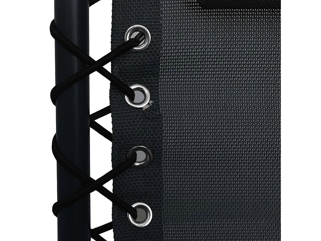 Chaise pliable de terrasse Noir Textilène