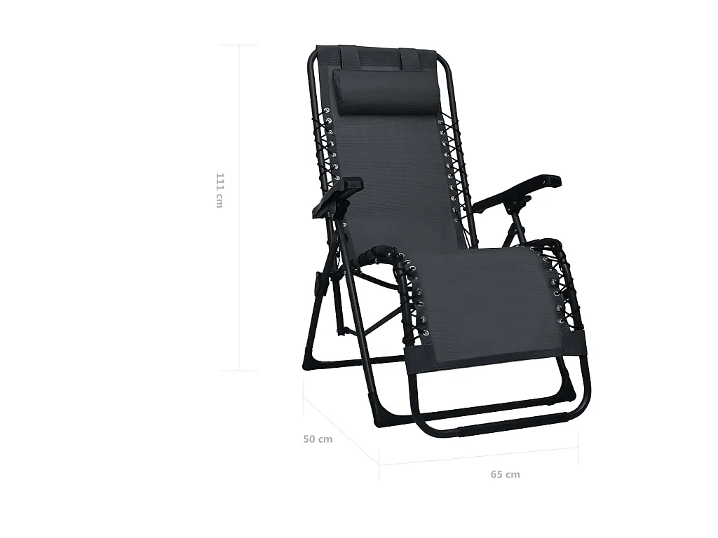 Liegestuhl Klappbar Schwarz Textilene