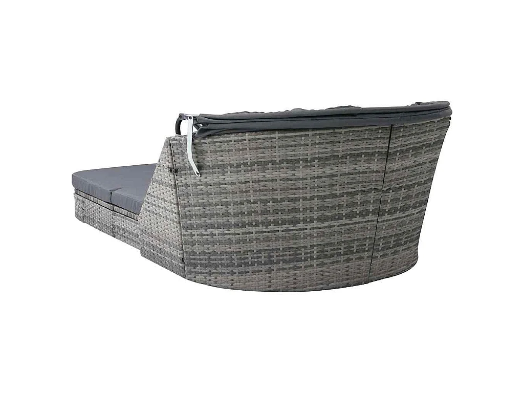 Sonnenliege mit Dach Poly Rattan Anthrazit