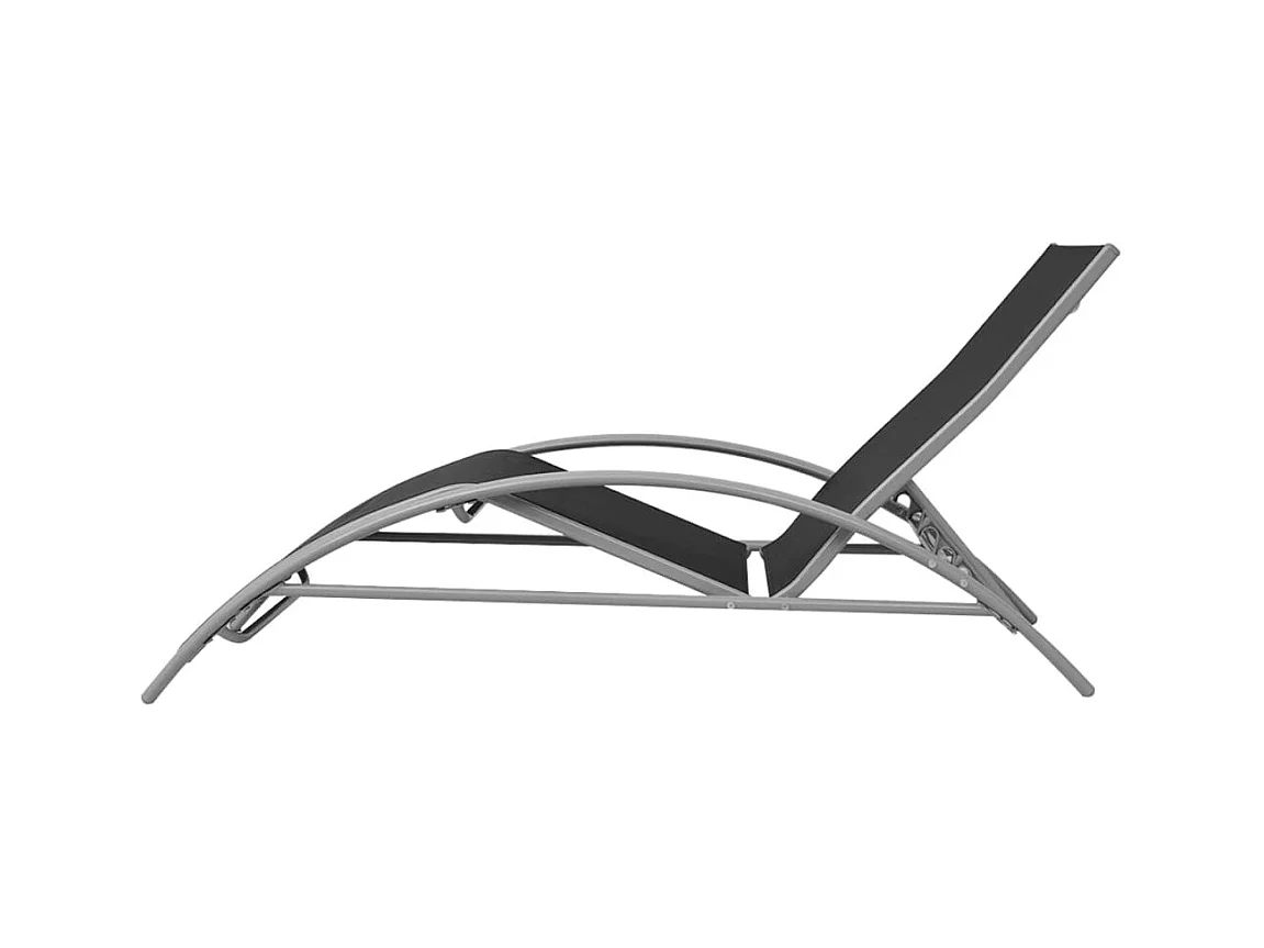 Chaises longues avec table Aluminium Noir