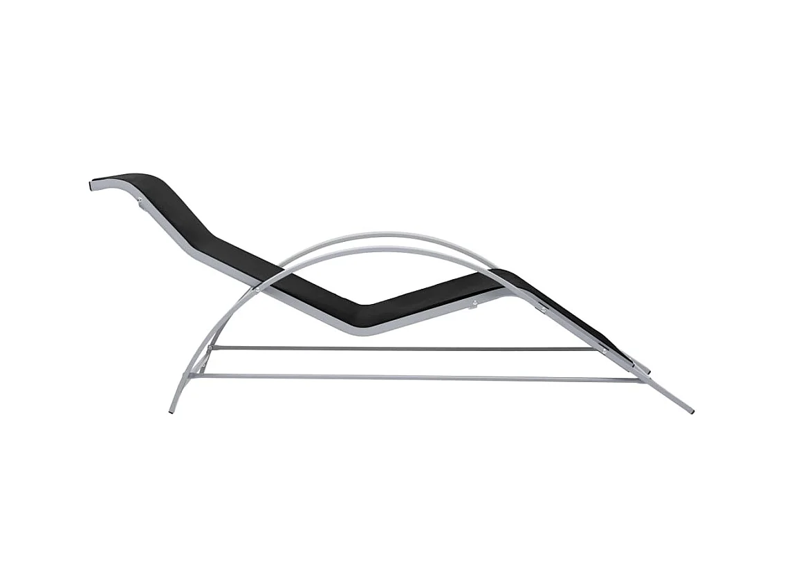 Espreguiçadeiras com mesa 2 pcs alumínio preto