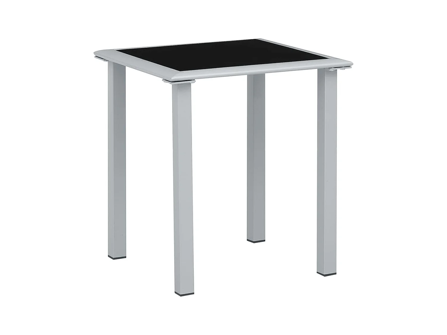 Espreguiçadeiras com mesa 2 pcs alumínio preto