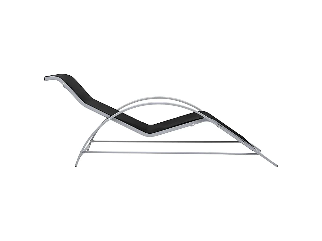 Sonnenliegen 2 Stk. mit Tisch Aluminium Schwarz