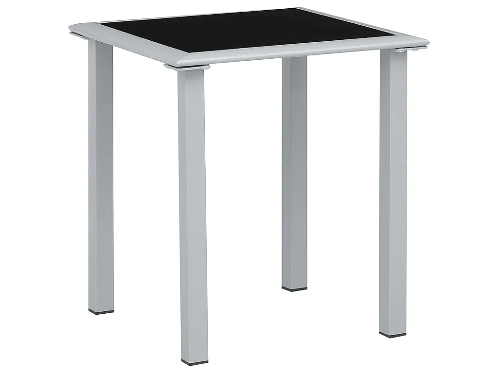 Sonnenliegen 2 Stk. mit Tisch Aluminium Schwarz